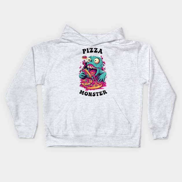 The Pizza Monster Kids Hoodie by Obotan Mmienu